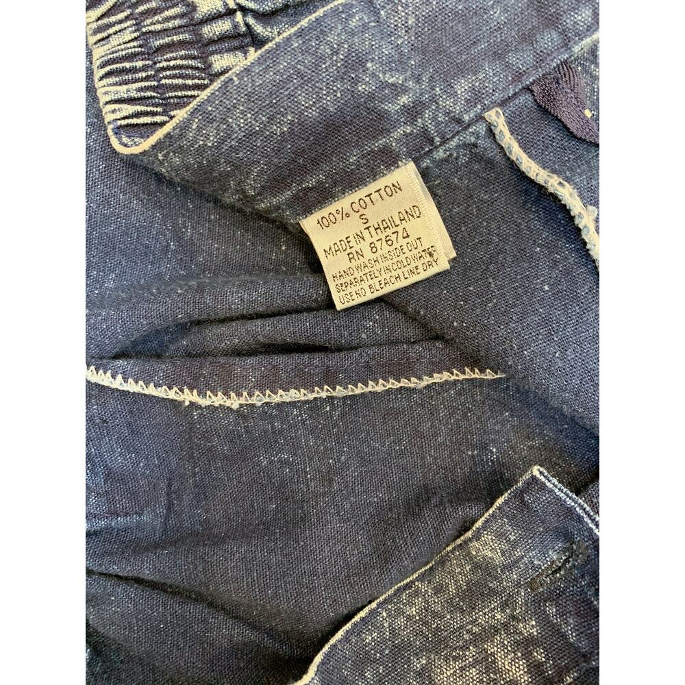 80s High Waist Acid Wash Denim Skirt with Pearl Appliqué - Picture 9 of 9